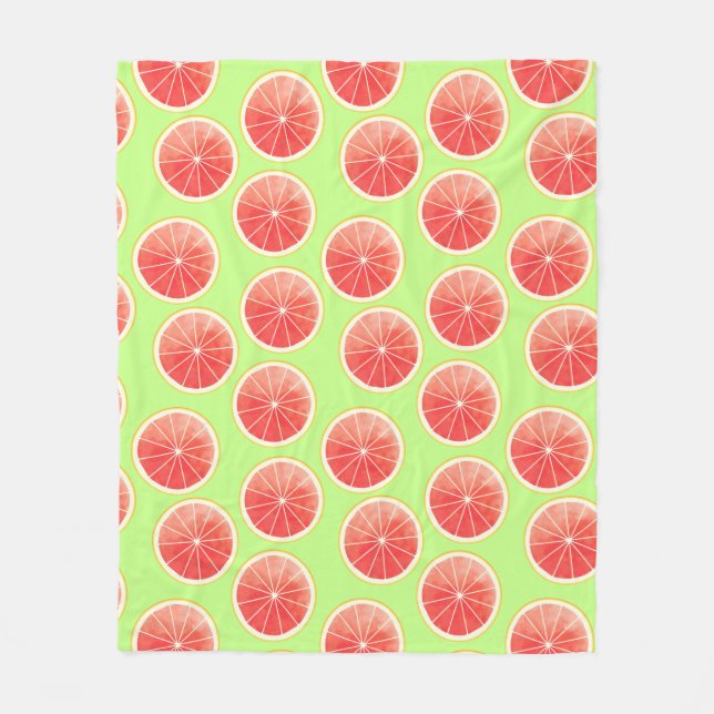 Pink Grapefruit Slices Pattern Fleecedecke (Vorderseite)