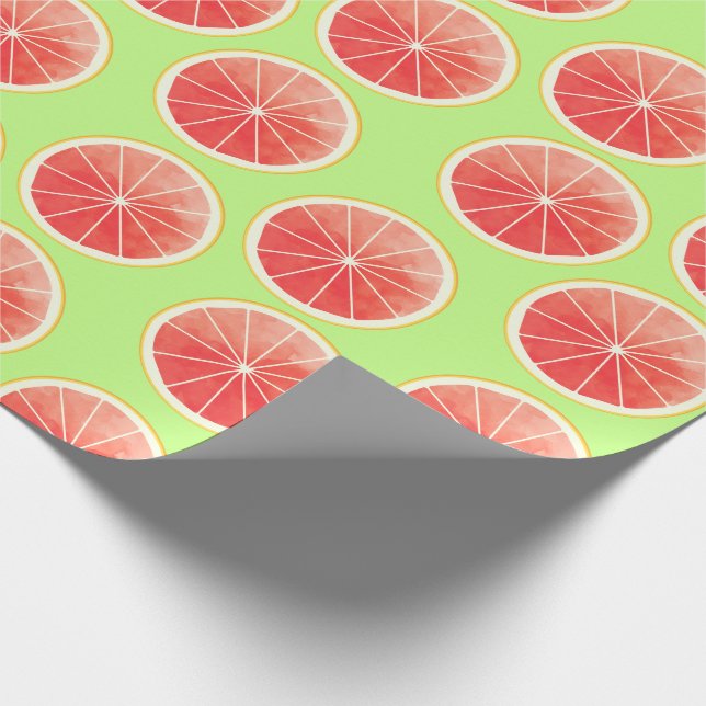 Pink Grapefruit Slices Pattern Geschenkpapier (Ecke)