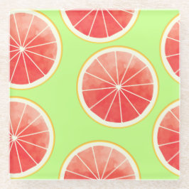 Pink Grapefruit Slices Pattern Glasuntersetzer