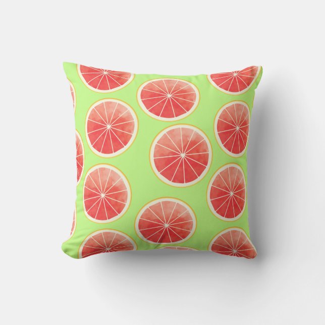 Pink Grapefruit Slices Pattern Kissen (Vorderseite)