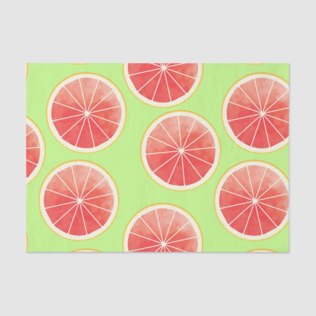 Pink Grapefruit Slices Pattern Seidenpapier (Vorderseite)