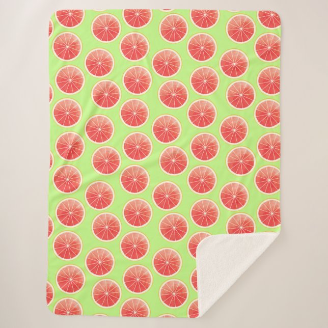 Pink Grapefruit Slices Pattern Sherpadecke (Vorderseite)