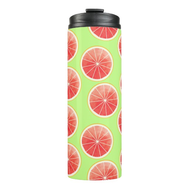 Pink Grapefruit Slices Pattern Thermosbecher (Vorderseite)