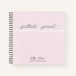 Pink Gratitude Journal - Niedliche Script Typograf Notizbuch