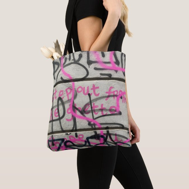 Pink & Grau Urban Graffiti Style Tote Bag Tasche (Von Nahem)