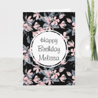 Pink & Grau Wasserfarben Muster Geburtstag