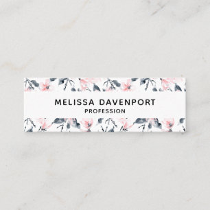 Pink & Grau Wasserfarben-Muster Mini Visitenkarte