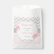 Pink & Grau Zickzack Ballerina Babydusche