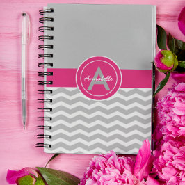 Pink Grau Zickzack Notizbuch