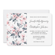 Pink & Graue Wasserfarbenmuster Hochzeit