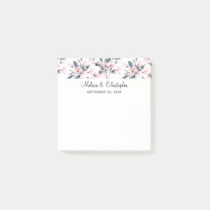 Pink & Graue Wasserfarbenmuster Hochzeit Post-it Klebezettel