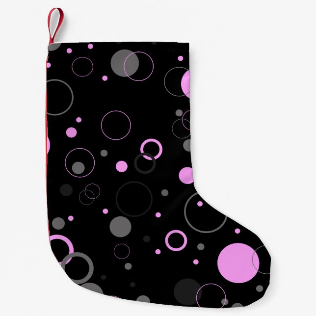 Pink Gray abstract seamless pattern with circles.  Kleiner Weihnachtsstrumpf (Vorderseite)