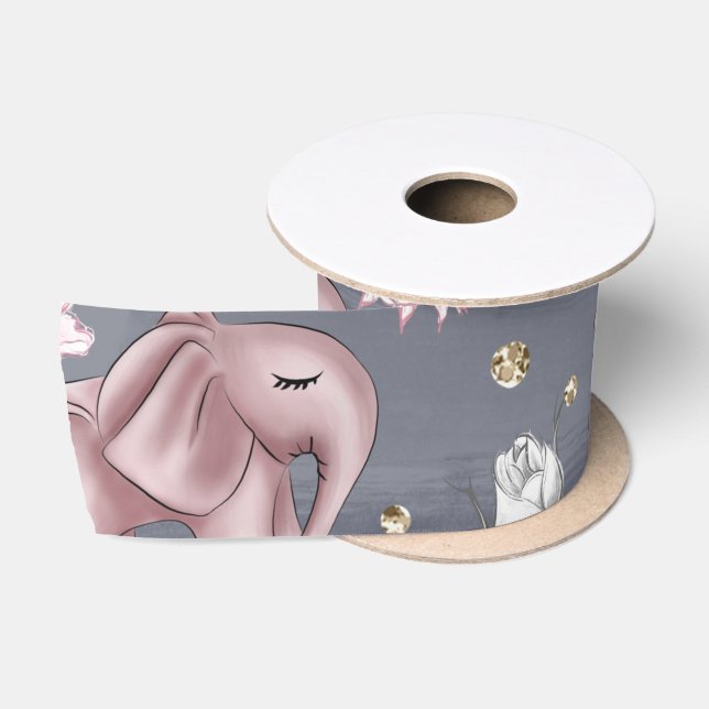 PINK & GRAY BABY MÄDCHEN SATINBAND (Spule)