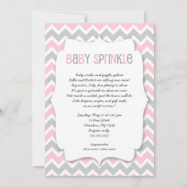 Pink Gray Baby Sprinkle / Mädchen Babydusche einla Einladung
