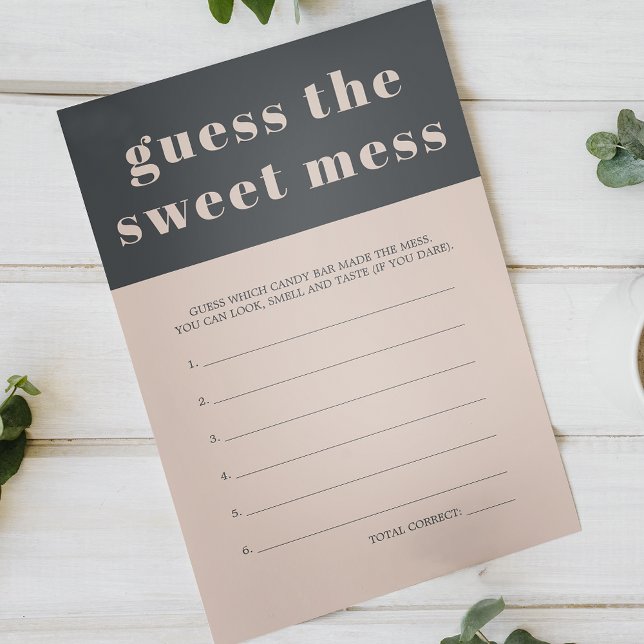 Pink Gray Boho Baby Showraten Sweet Mess Game Flyer (Von Creator hochgeladen)