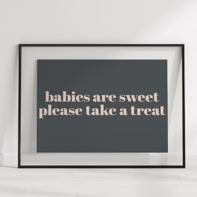 Pink Gray Boho Typografie Baby Dusche Gefallen Zei Poster (Von Creator hochgeladen)