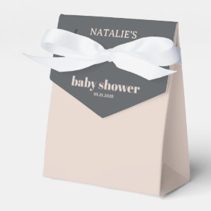 Pink Gray Boho Typografie Baby Shower Geschenkschachtel
