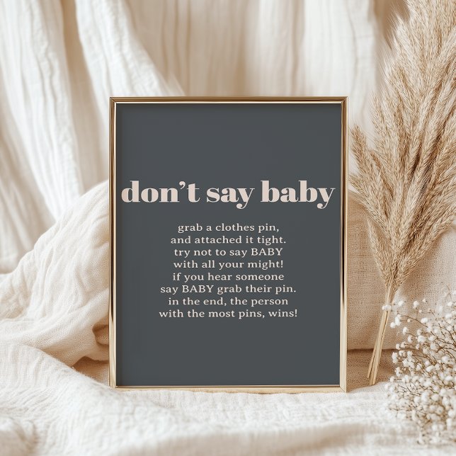 Pink Gray Boho Typografie Baby Showspielzeichen Poster (Von Creator hochgeladen)