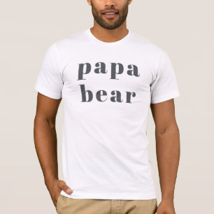 Pink Gray Boho Typografie Girl Maternity Papa Bear T-Shirt