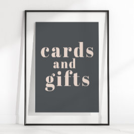 Pink Gray Boho Typografie Kinderduschkarten Gesche Poster