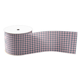 Pink Gray Checker Diamond Pattern Ripsband