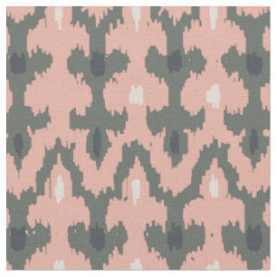 Pink Gray Geometric Ikat Tribal Dekorative Muster Stoff