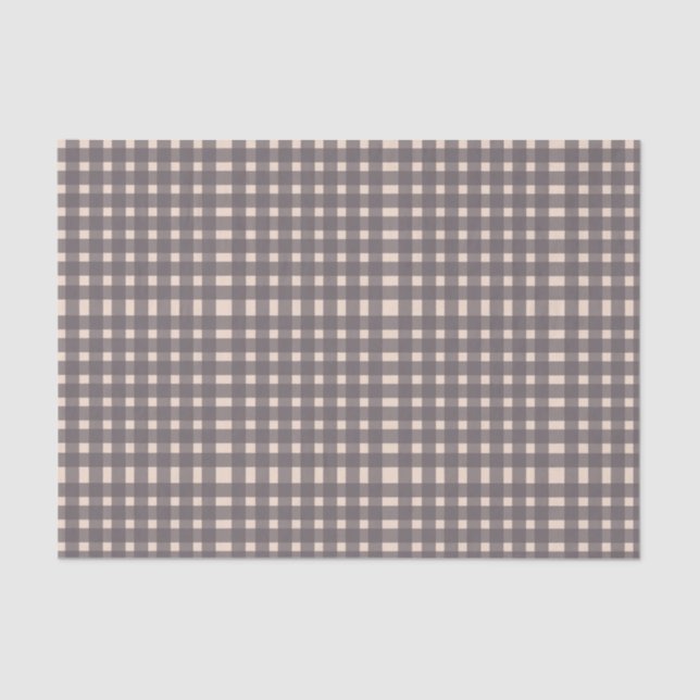 Pink Gray Gingham Pattern Seidenpapier (Vorderseite)