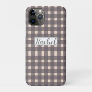 Pink Gray Gingham Personalisiert Case-Mate iPhone Hülle