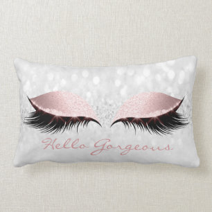 Pink Gray Girly Makeup Lashes Lendenkissen