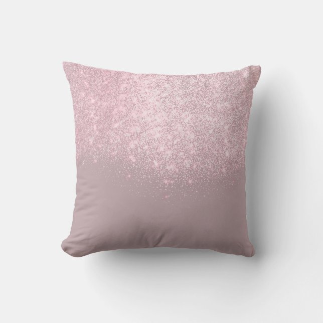 Pink Gray Lila Mauv Glitzer Makeup Artist Beauty Kissen (Vorderseite)