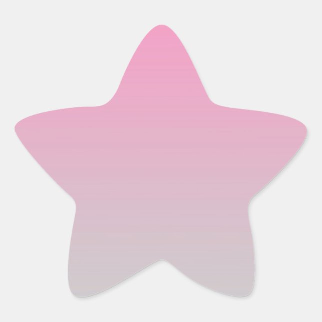 Pink & Gray Ombre Stern-Aufkleber (Vorderseite)