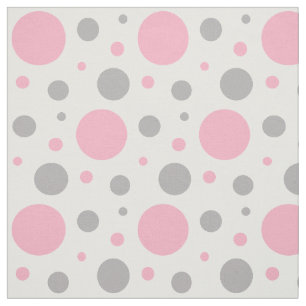 Pink Gray Polka Dot Geometric Design Stoff