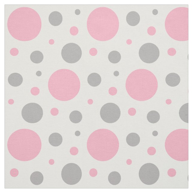 Pink Gray Polka Dot Geometric Design Stoff (Muster)