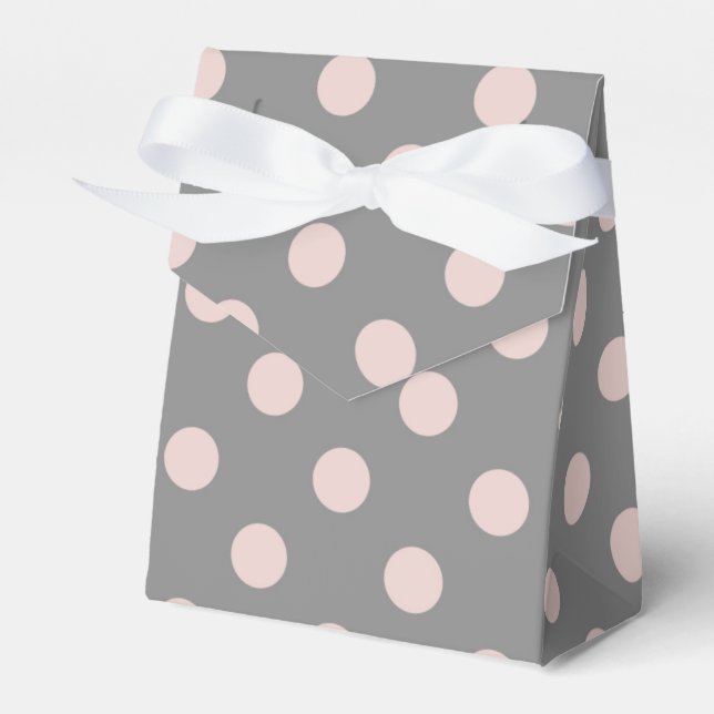 Pink & Gray Polka Dots Geburtstagsparty Geschenkschachtel (Vorderseite)