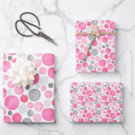 Pink Gray Polka Dots Geschenkpapier Set<br><div class="desc">Die Pfosten sind in Rosa und Grau gehalten, das Papier ist für jeden Anlass geeignet.</div>