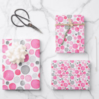 Pink Gray Polka Dots