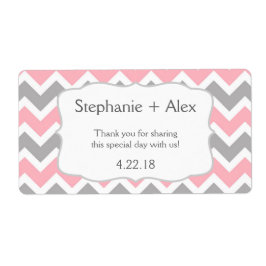 Pink & Gray Zickzack Wasserflasche - passen Sie si