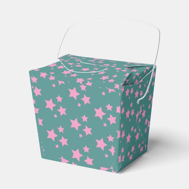 Pink Green Blue Aquamarin Stars Modernes Design Geschenkschachtel (Vorderseite)