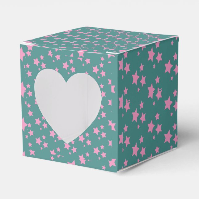 Pink Green Blue Aquamarin Stars Modernes Design Geschenkschachtel (Vorderseite)