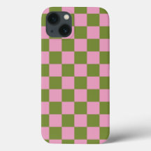 Pink Green Checkered Gingham Pattern