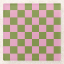 Pink Green Checkered Gingham Pattern