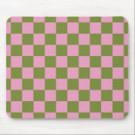 Pink Green Checkered Gingham Pattern Mousepad<br><div class="desc">Pink Green Checkered Gingham Pattern</div>