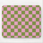 Pink Green Checkered Gingham Pattern Mousepad<br><div class="desc">Pink Green Checkered Gingham Pattern</div>