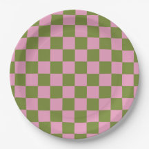 Pink Green Checkered Gingham Pattern