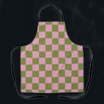 Pink Green Checkered Gingham Pattern Schürze<br><div class="desc">Pink Green Checkered Gingham Pattern</div>