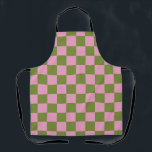 Pink Green Checkered Gingham Pattern Schürze<br><div class="desc">Pink Green Checkered Gingham Pattern</div>