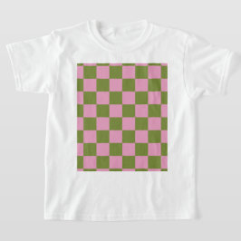 Pink Green Checkered Gingham Pattern T-Shirt