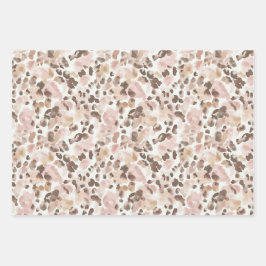Pink Green Confetti Dots Birthday Geschenkpapier Set