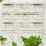 Pink Green Cream Stripes   Geschirrtuch<br><div class="desc">Pink Green Cream Stripes</div>