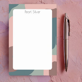 Pink Green Curve CUSTOM Chic Monogram Personalisie Post-it Klebezettel